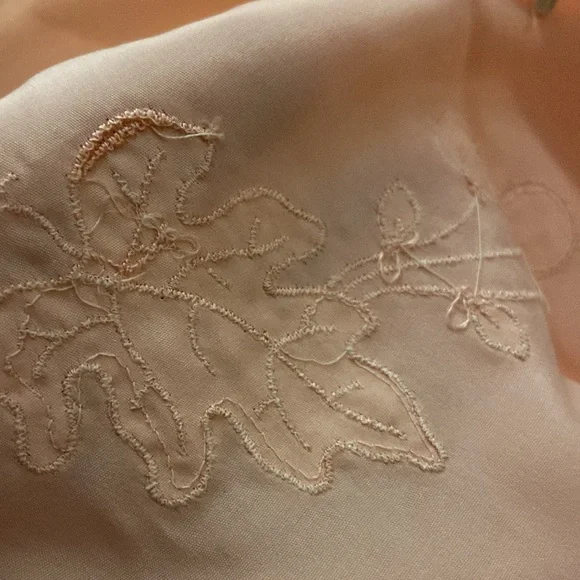 Vintage Little Duchess lounge pj set peach silk small crop pant high rise - Picture 12 of 12